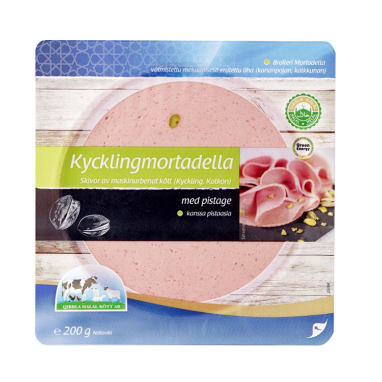 Qibbla Mortadella Turkey With Chicken With pistachio 200gr x 12