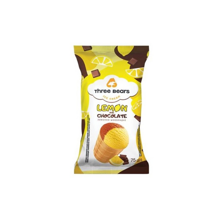 3 Medvedja Frozen Lemon & Chocolate Ice Cream Waffle Cup 75g x 28