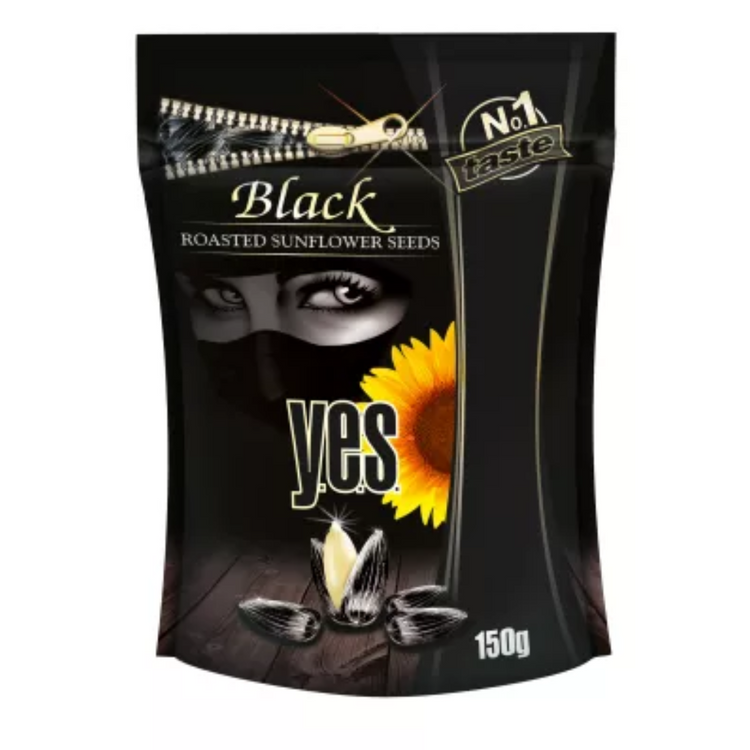Y.E.S. Roasted Black Sunflower Seeds 150g x 24