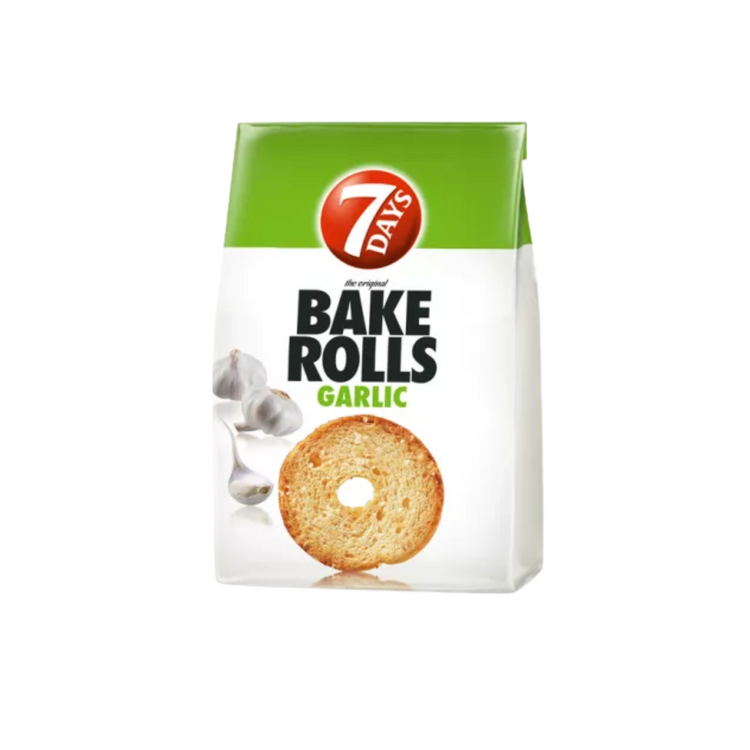 7 Days Bake Rolls Garlic 80g x 12