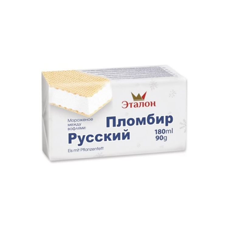 Etalon Frozen Ice Cream Sandwich Russian Plombir 180ml x 30
