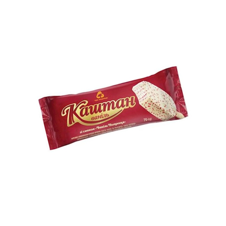 Kastan Frozen Ice Cream Bar Vanilla-Strawberry-Chocolate Coating 70g x 34