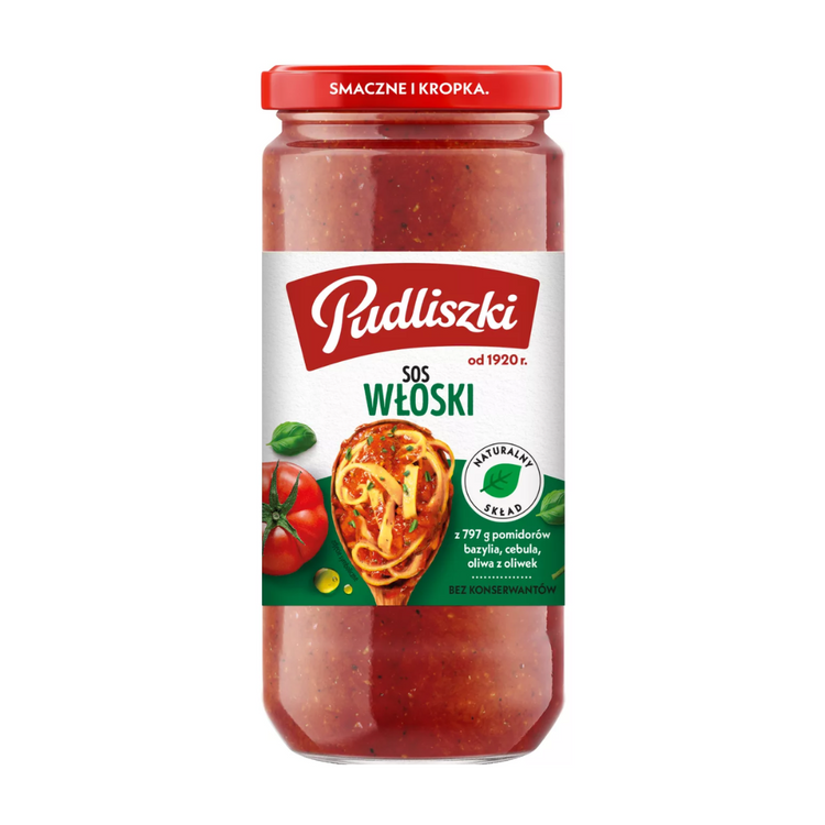 Pudliszki Italian Basil &Garlic Sauce 480 g x 6