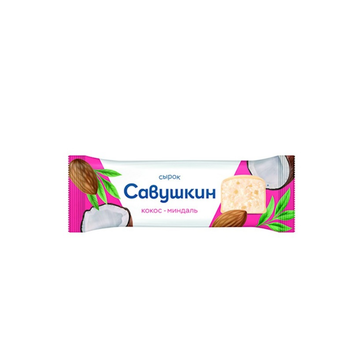 Savushkin Frozen Glazed Curd Snack Coconut & Almond 40g x 18