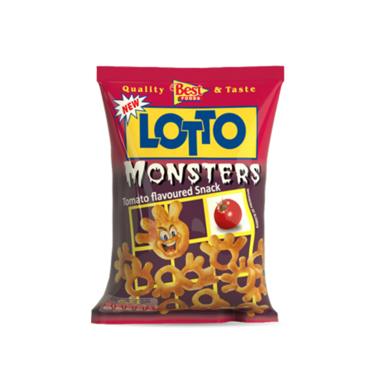 Lotto Monsters Corn Crisps With Tomato Flavour 75g x 24