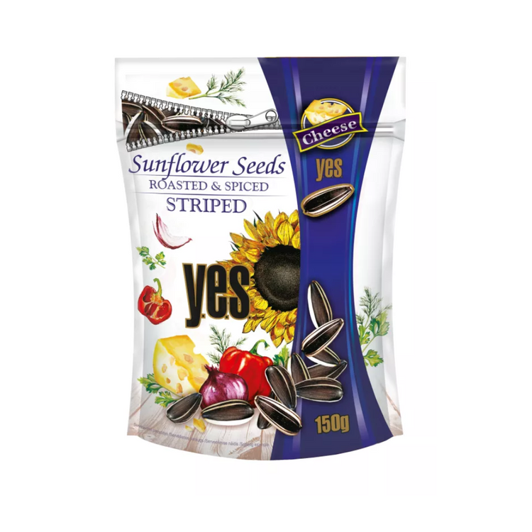 Y.E.S. Roasted Striped Sunflower Seeds Cheese Flavour 150g X 24