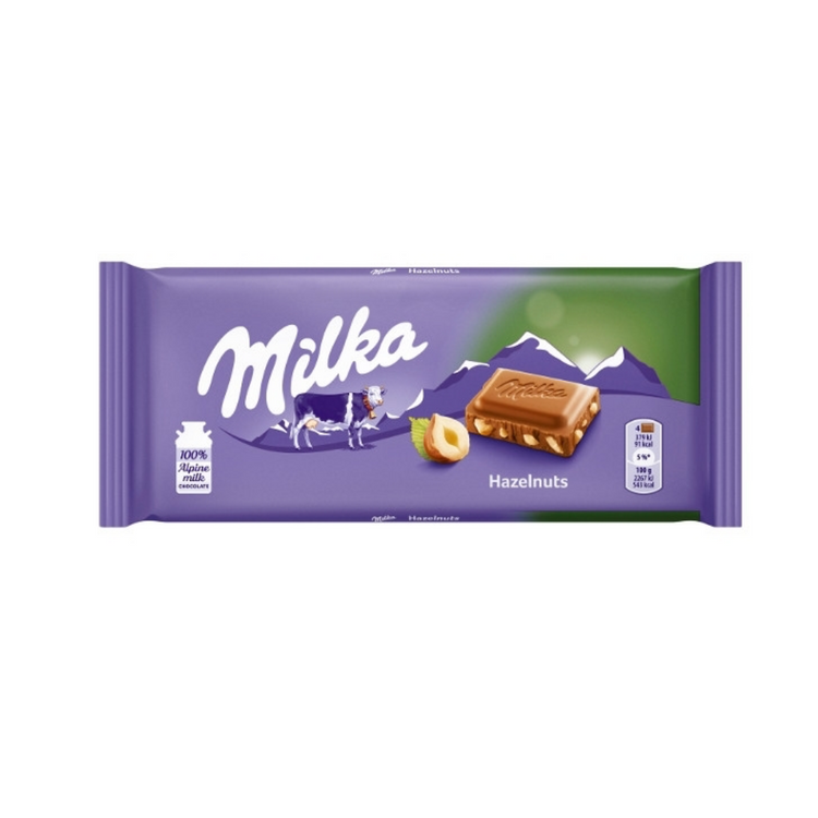 Milka Broken Hazelnut Milk Chocolate 90G x 25