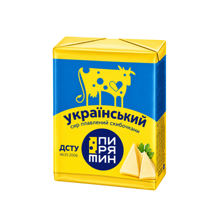 Pirjatin Ukrainskij Processed Cheese 38% 70g x 24