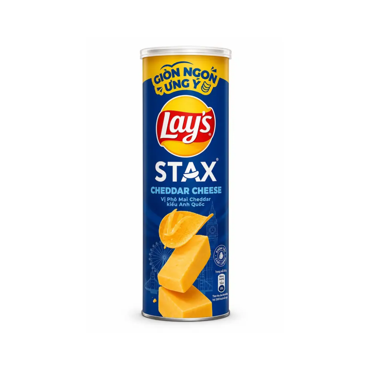 Lays Stax Cheddar Cheese 16 x 90g