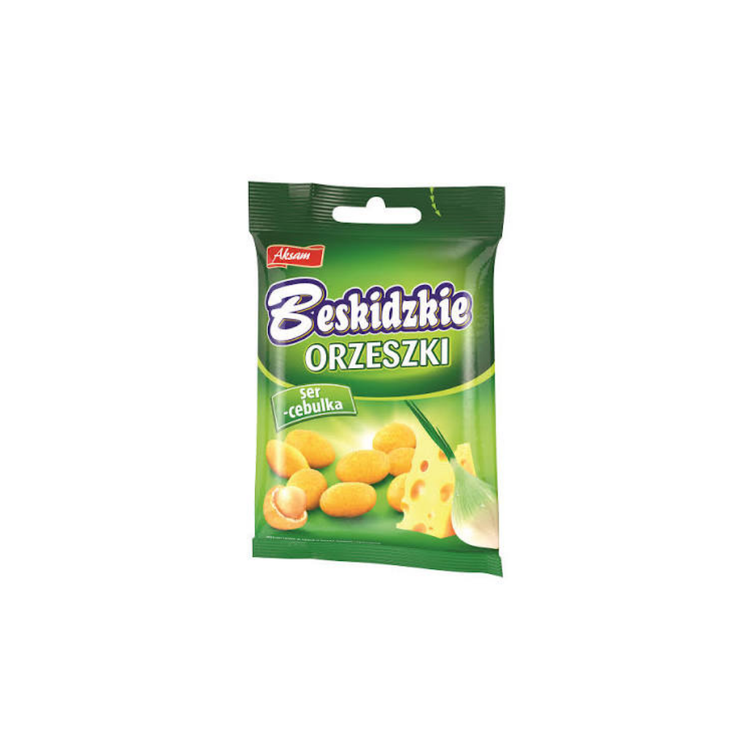Aksam Beskidzkie Cheese Onion Flavored Peanuts 70g  X 10