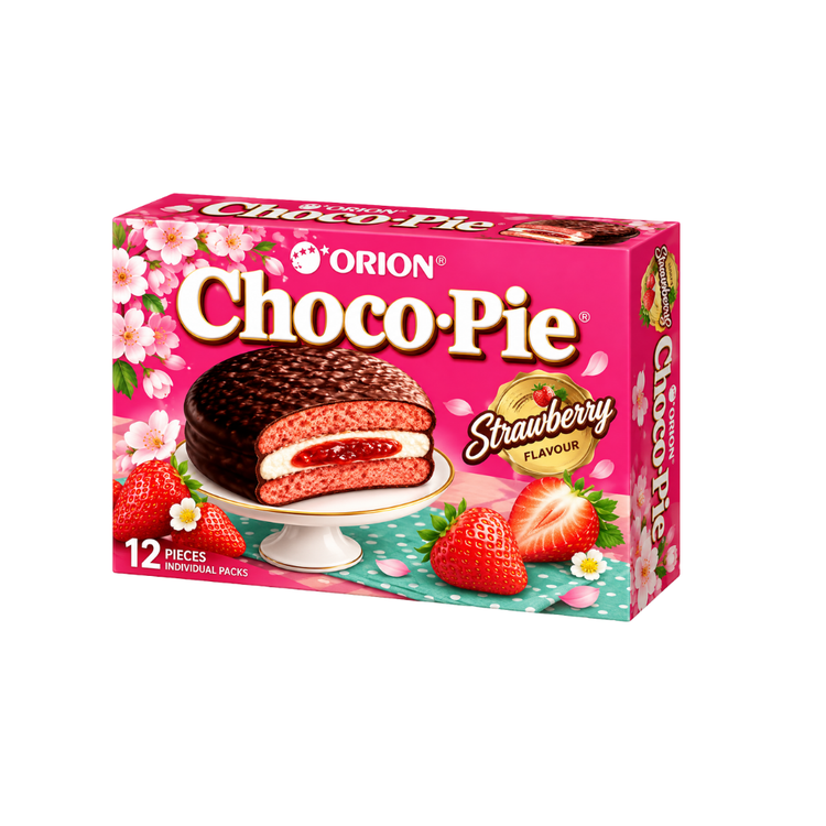 Choco-Pie Biscuits with Strawberry Filling 360g 1/8 x 8