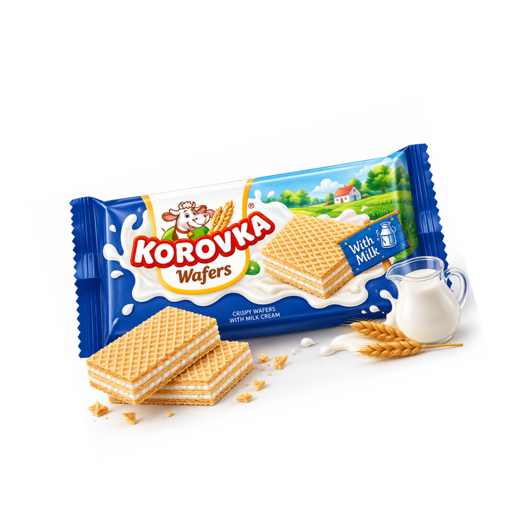 Korowka Wafers with Milk Flavor 150g x 22