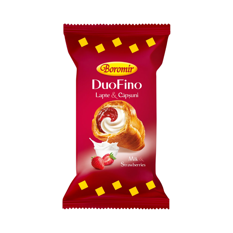 Boromir Duo Croissant with Milk Cream & Strawberry Filling 75g x 30
