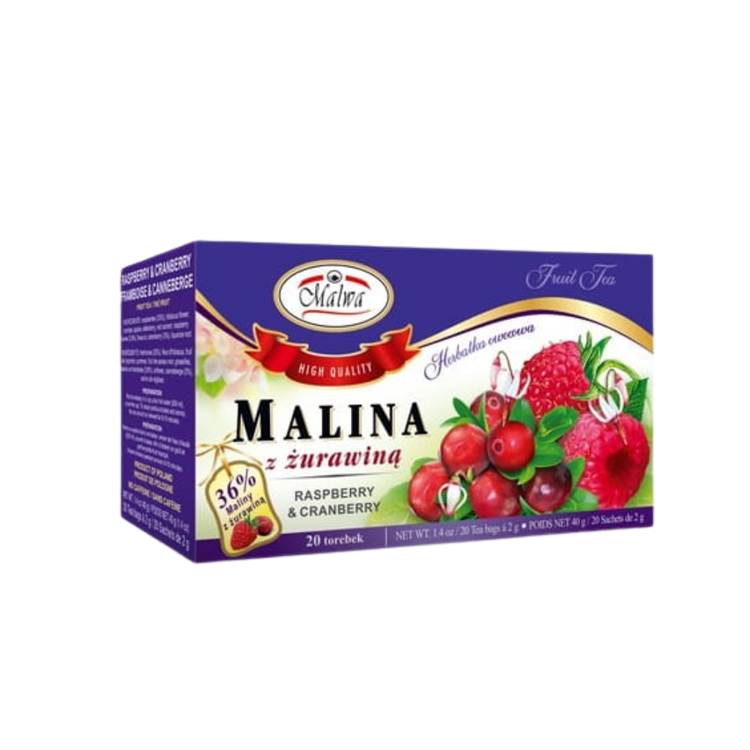Malwa Raspberry & Cranberry Fruit Tea 40 G (20 X 2 G) x 12