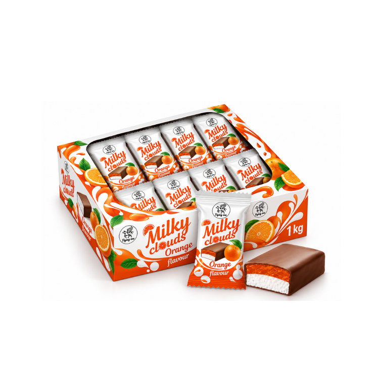 Milky Clouds with orange jelly 1kg X 1