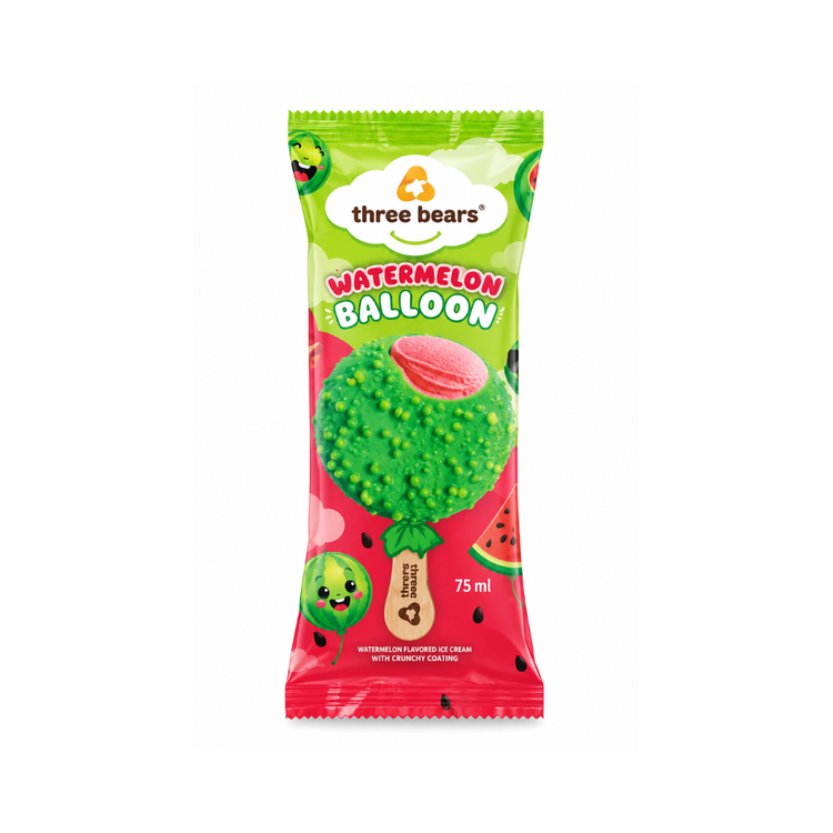 3 Medvedja Watermelon Balloon Ice Cream with Glaze 55g X 34
