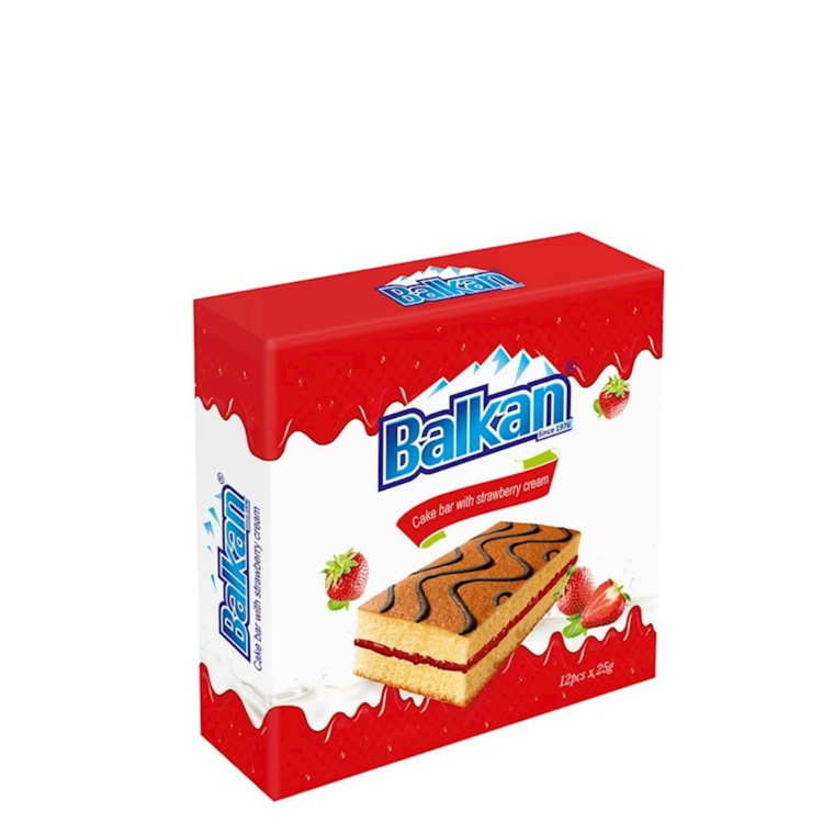 BG BALKAN Cake Bar with Strawberry Cream 300g  x 12