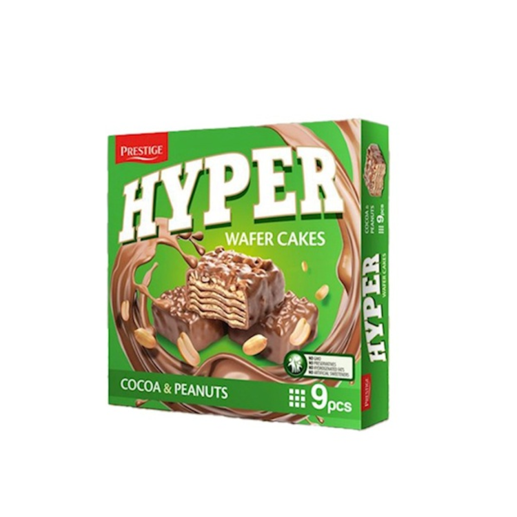 Prestige Hyper Wafer Cake Cocoa/Peanut Fuel HALAL 167g x 12