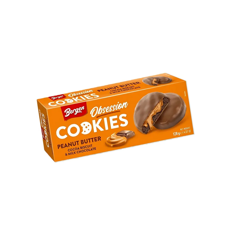 Bergen Obsession Peanut Butter Cocoa Cookies 128g X 18
