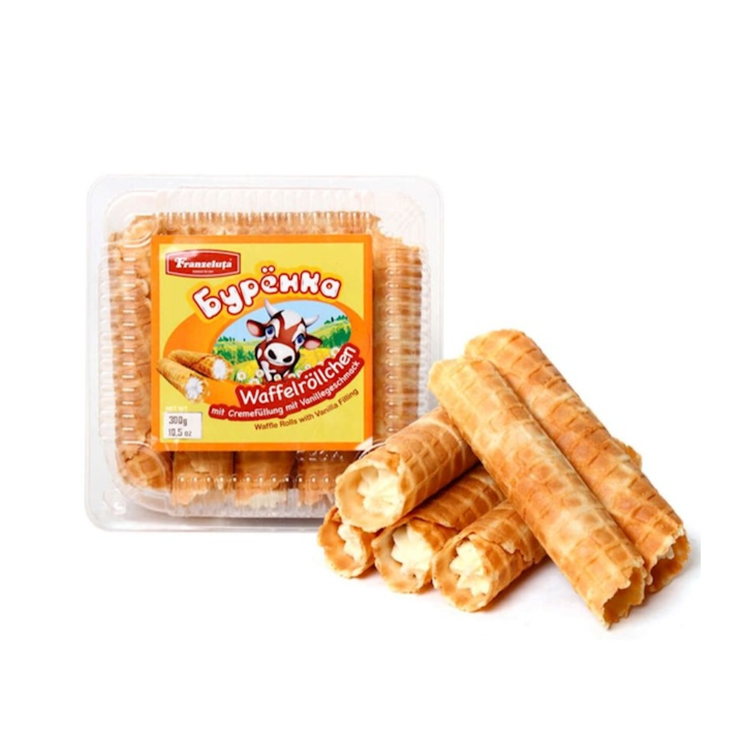 Burjonka Wafer Rolls with Vanilla Cream 300g x 12