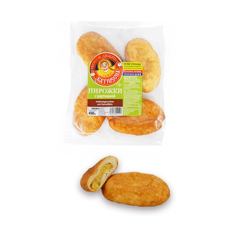 Katjuscha Piroshki with fried potatoes, (450g/4 pieces) X 14