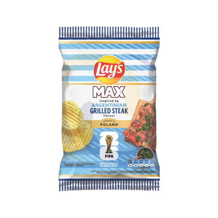 Lays Max Grilled Steak Chips 120g X 24