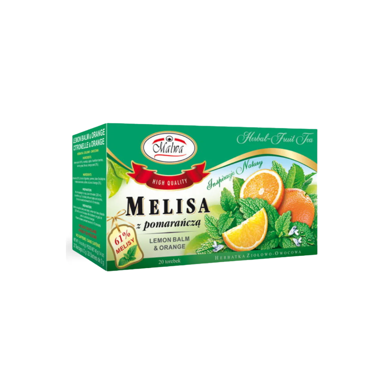 Malwa Lemon Balm With Orange
Herbal Tea 20*2G x 12