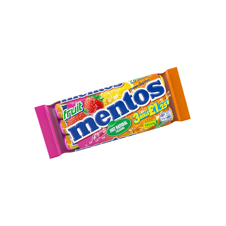 Mentos Fruit 3er Pack 114g x 25