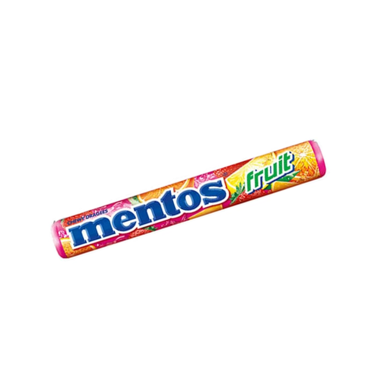 Mentos Rolls Fruit Display  14x18x29g