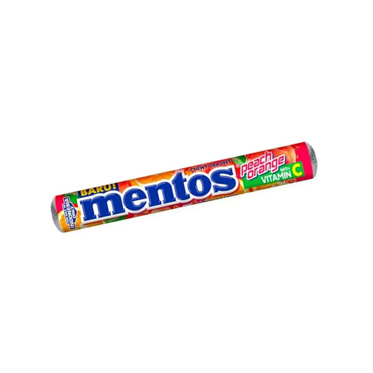 Mentos Rolls Peach Orange Displa  18 x 14 x 29g