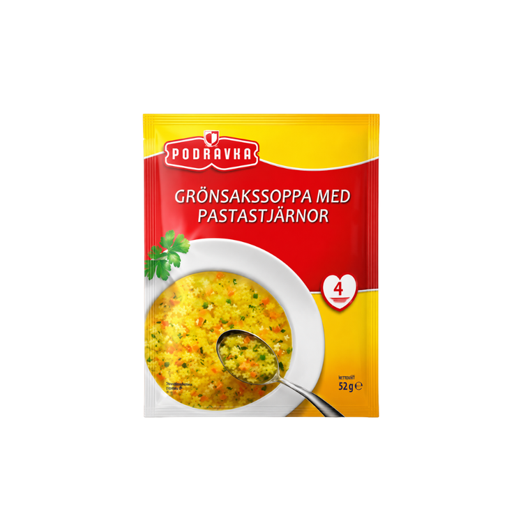 Podravka Vegetable Soup With Pasta Stars 50g X 15