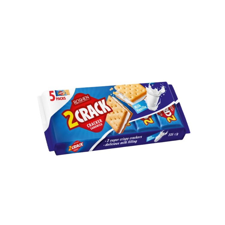 Roshen 2Crack Milk-Vanilia Crackers 190g X 26