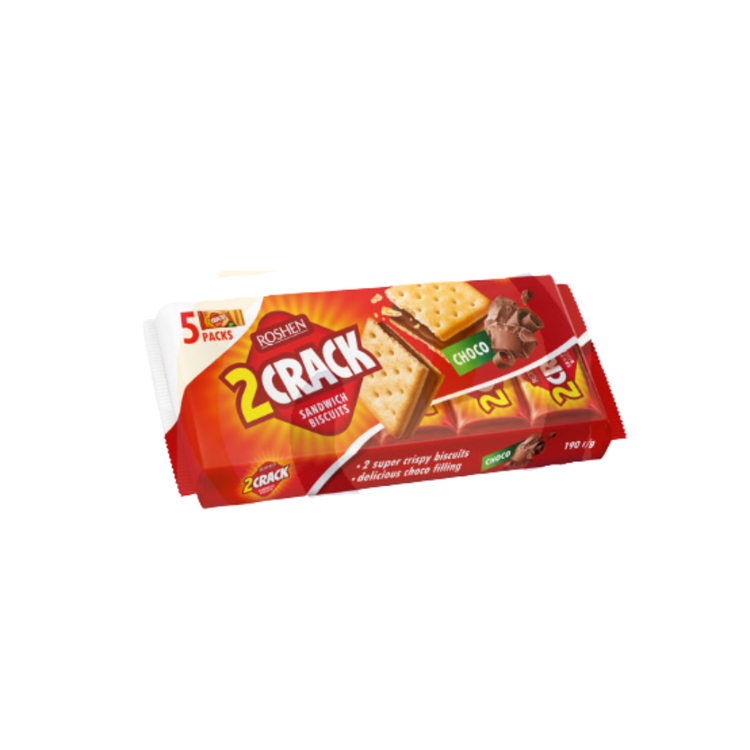 Roshen 2Crack Choco Crackers 190g X 26