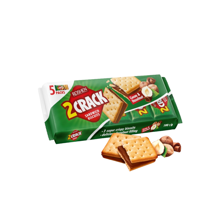 Roshen 2Crack Cocoa Hezelnut 190g X 26