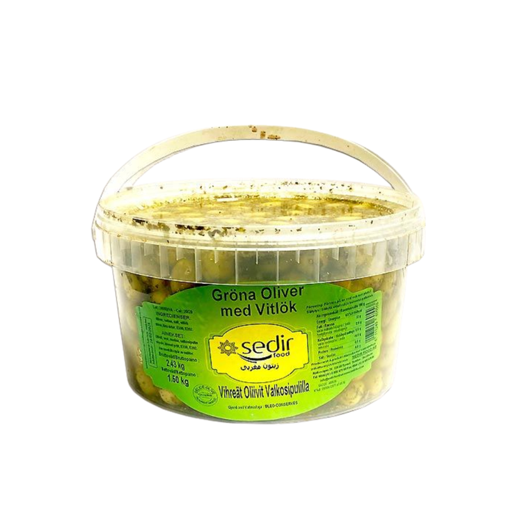 SEDIR Olives Green Garlic (Vitlök) 2.43 kg