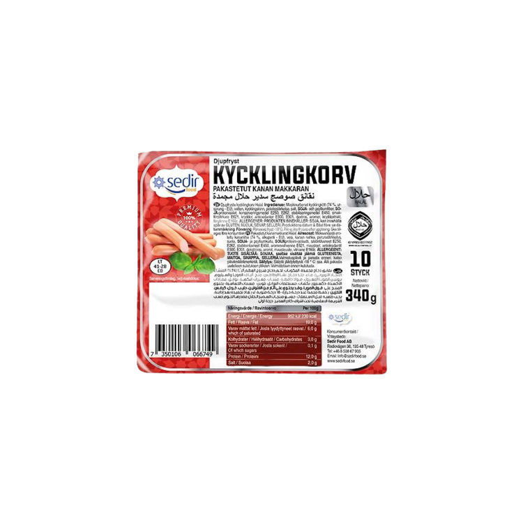 Kylling pølse frozen Sedir Mild 18 X 340g