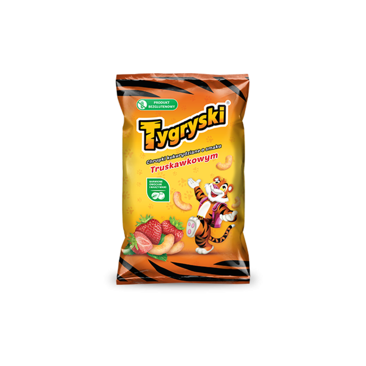 Tygryski Strawberry Corn Crisps 70g X 20
