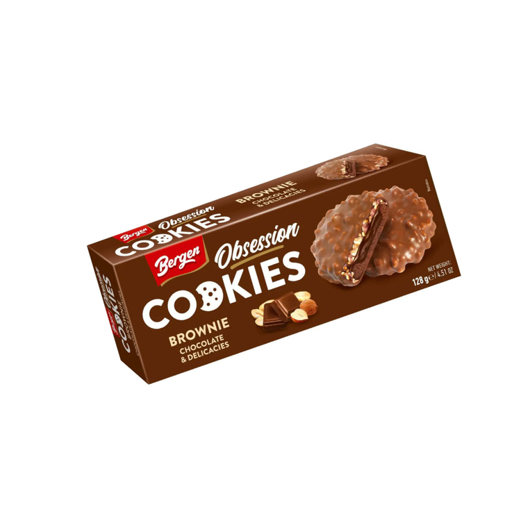 Bergen Obsession Brownie Cookies 128g X 18