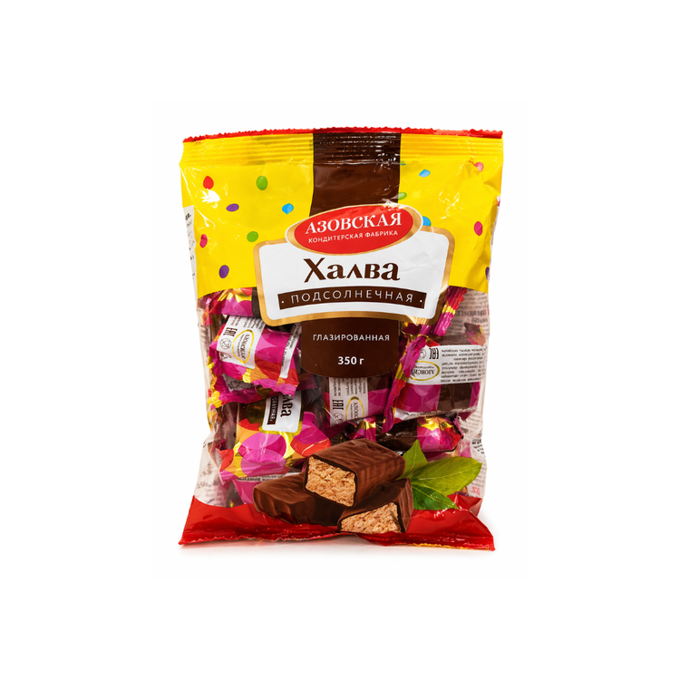 Sunflower seed halva confectionery in chocolate coating 350g X 12