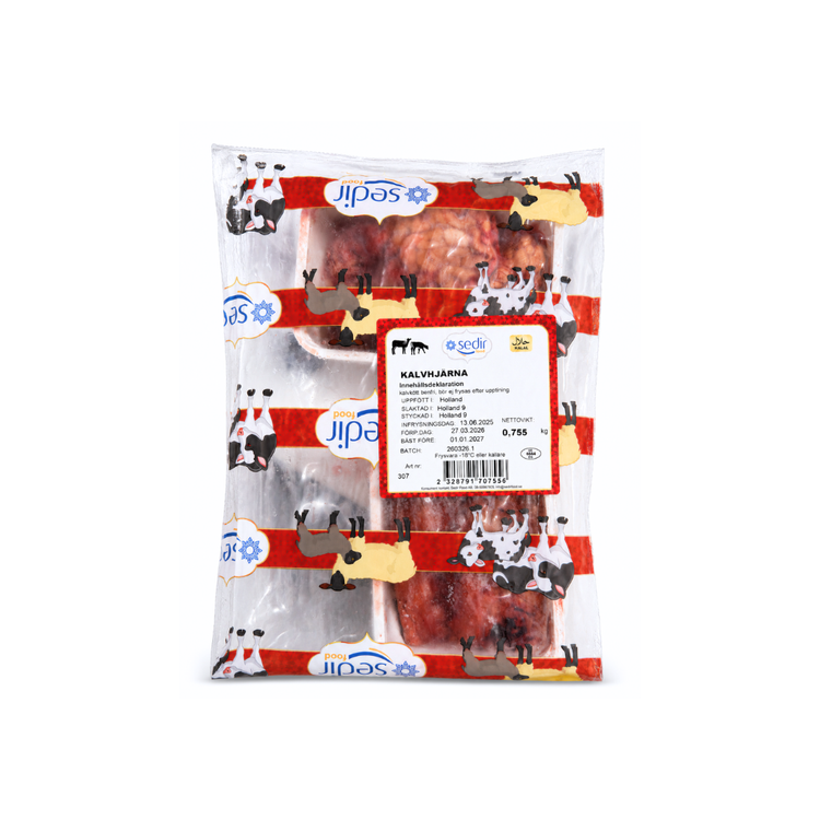Kalv hjerna Sedir ca 0.755g pr stk (ca 6kg i kartong) PRIS PR KG