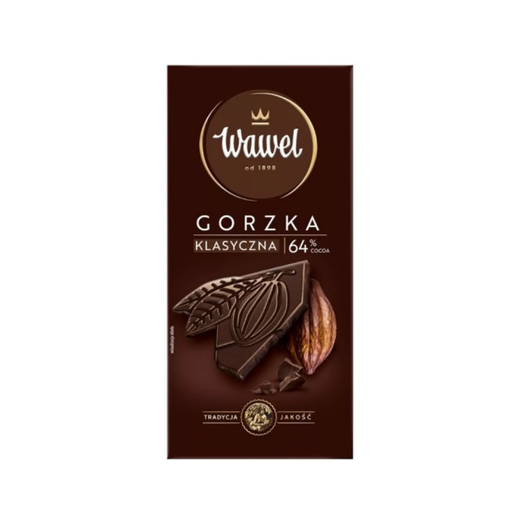 Wawel 64% Cocoa Classic Dark Chocolate 100g x 16