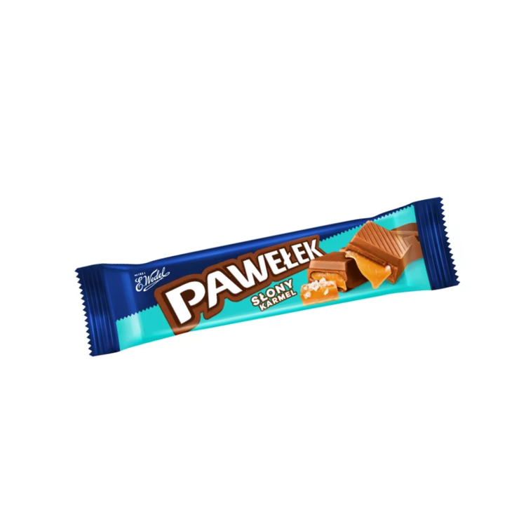 Wedel Pawelek Milk Chocolate Bar With Salted Caramel Filling 45g x 24