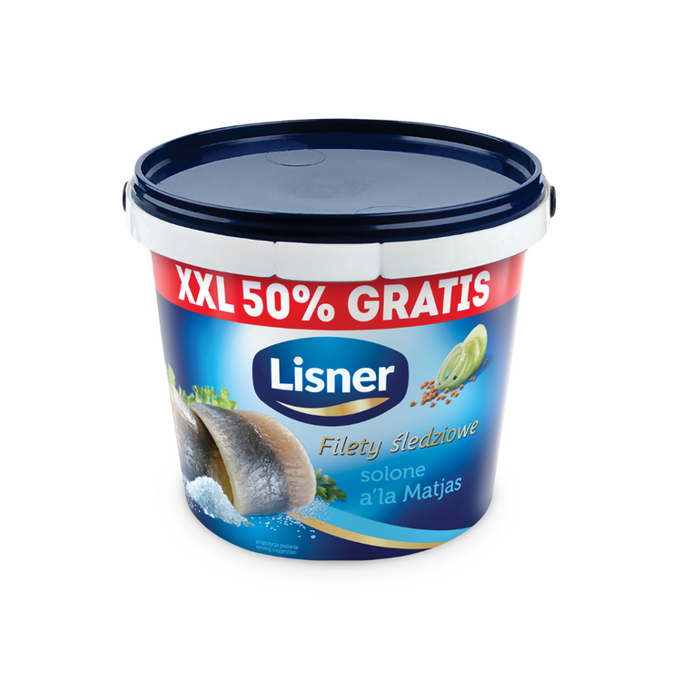 Lisner Classic Salted Herring Fillets A'La Matjas 800G x 6 Nordic Engros